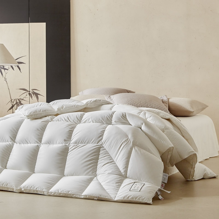 91家纺网 家纺一手货源 找家纺 暖羽屋羽绒馆 2025新款人体工学被鹅绒丝被芯 羽绒被子春秋被  羽毛被 双人冬被 白