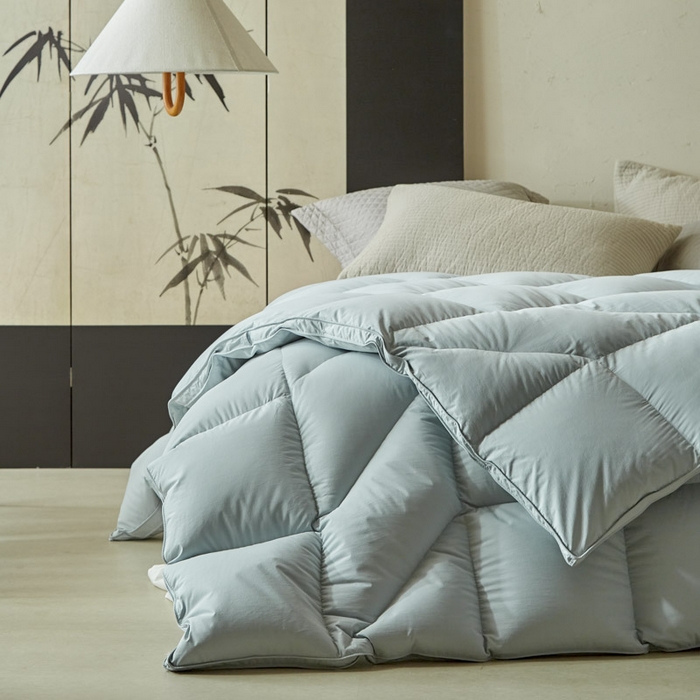 91家纺网 家纺一手货源 找家纺 暖羽屋羽绒馆 2025新款人体工学被鹅绒丝被芯 羽绒被子春秋被  羽毛被 双人冬被 兰