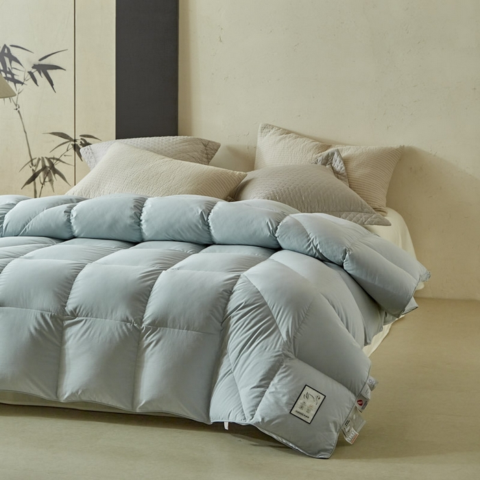 91家纺网 家纺一手货源 找家纺 暖羽屋羽绒馆 2025新款人体工学被鹅绒丝被芯 羽绒被子春秋被  羽毛被 双人冬被 兰