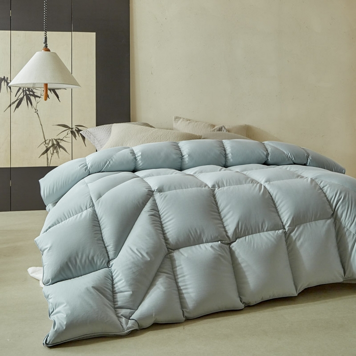 91家纺网 家纺一手货源 找家纺 暖羽屋羽绒馆 2025新款人体工学被鹅绒丝被芯 羽绒被子春秋被  羽毛被 双人冬被 兰