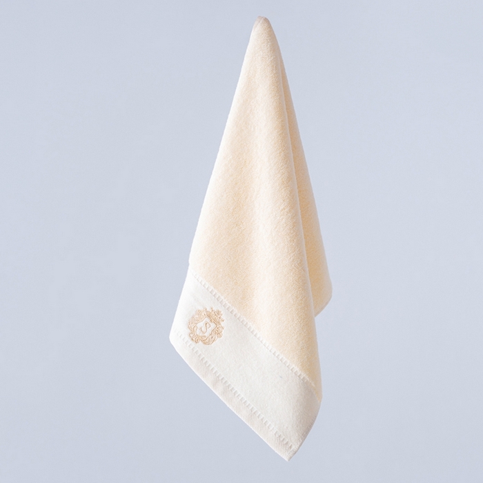 91家纺网 家纺一手货源 找家纺 彩虹毛巾 2025新款全棉B类纯棉毛巾S标毛巾浴巾系列 S标米黄毛巾一条装 通用