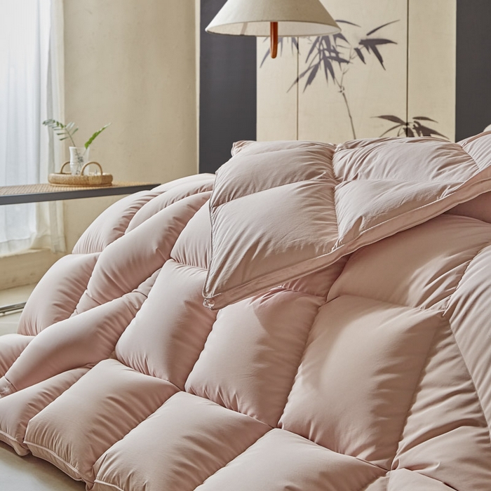 91家纺网 家纺一手货源 找家纺 暖羽屋羽绒馆 2025新款人体工学被鹅绒丝被芯 羽绒被子春秋被  羽毛被 双人冬被 玉