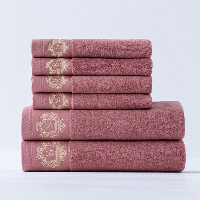 91家纺网 家纺一手货源 找家纺 彩虹毛巾 2025新款全棉B类纯棉毛巾S标毛巾浴巾系列 S标雅粉套装 通用