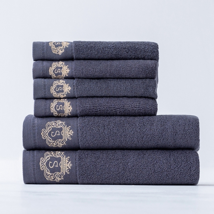 91家纺网 家纺一手货源 找家纺 彩虹毛巾 2025新款全棉B类纯棉毛巾S标毛巾浴巾系列 S标深灰套装 通用