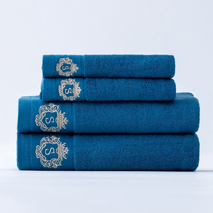 91家纺网 家纺一手货源 找家纺 彩虹毛巾 2025新款全棉B类纯棉毛巾S标毛巾浴巾系列 S标孔雀蓝浴巾一条装 通用