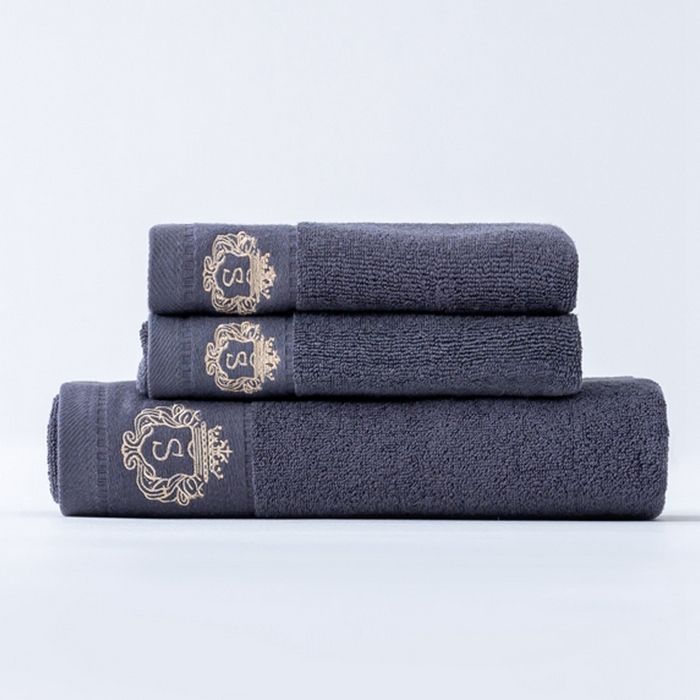 91家纺网 家纺一手货源 找家纺 彩虹毛巾 2025新款全棉B类纯棉毛巾S标毛巾浴巾系列 S标深灰1条浴巾2条毛巾 通用