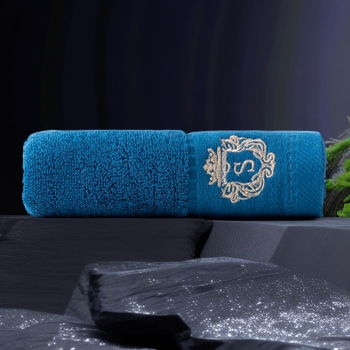 彩虹毛巾 2025新款全棉B类纯棉毛巾S标毛巾浴巾系列 S标孔雀蓝毛巾一条装 通用