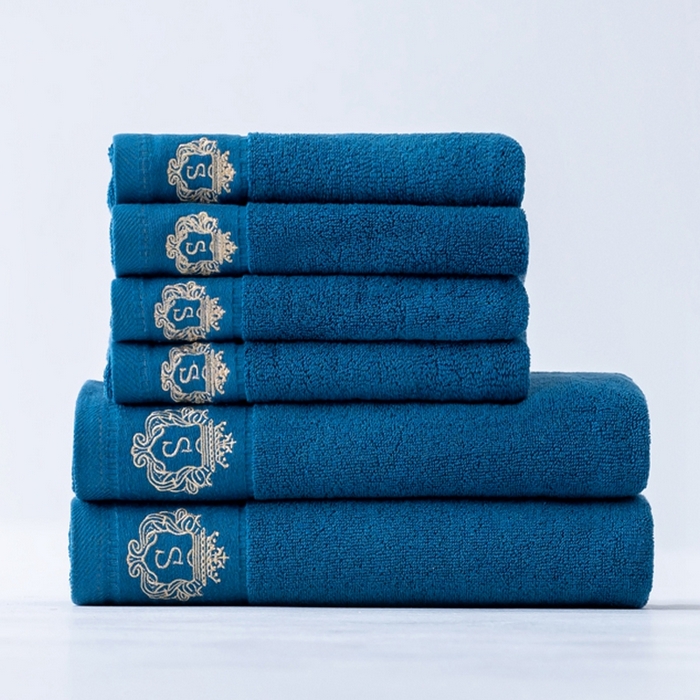彩虹毛巾 2025新款全棉B类纯棉毛巾S标毛巾浴巾系列 S标孔雀蓝2条浴巾4条毛巾 通用