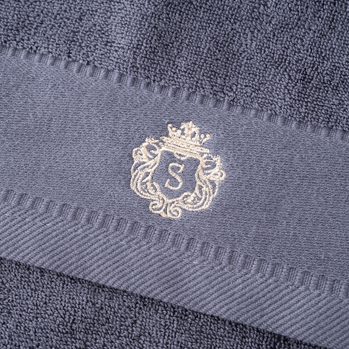 91家纺网 家纺一手货源 找家纺 彩虹毛巾 2025新款全棉B类纯棉毛巾S标毛巾浴巾系列 S标深灰毛巾一条装 通用