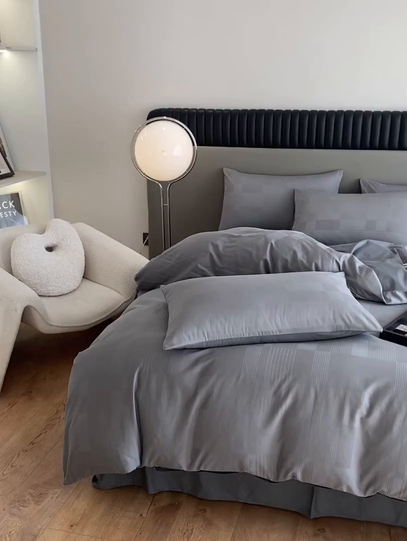 91家纺网 家纺一手货源 找家纺 （总）琪格格纺织 2025新款纯棉轻奢大提花酒店名宿风家纺四件套