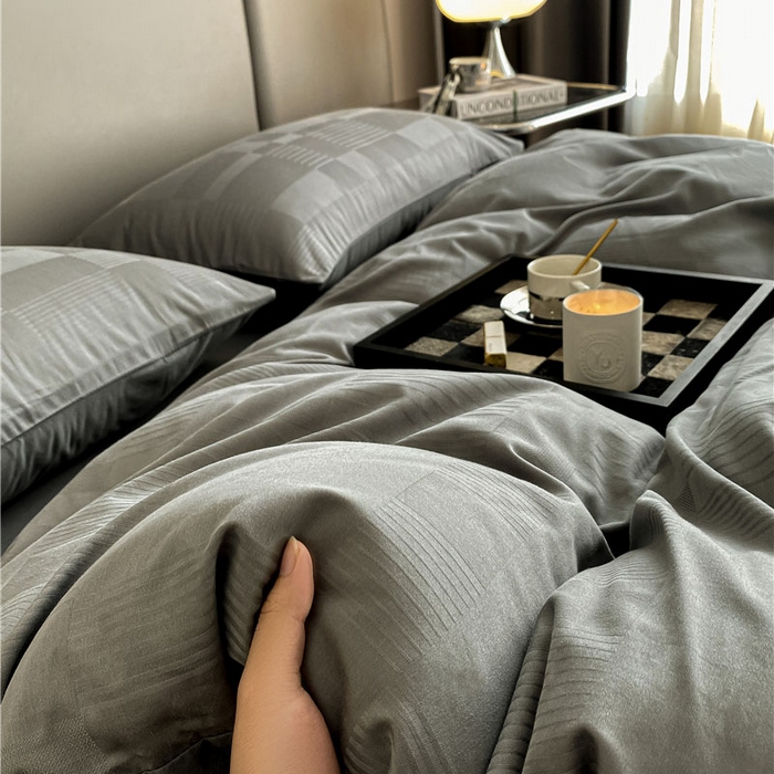 91家纺网 家纺一手货源 找家纺 （总）琪格格纺织 2025新款纯棉轻奢大提花酒店名宿风家纺四件套