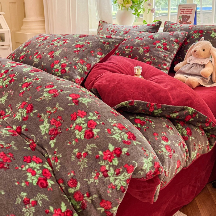 91家纺网 家纺一手货源 找家纺 （总）斯卡诺家纺 2025小清新加厚高克重牛奶绒四件套网红直播爆款