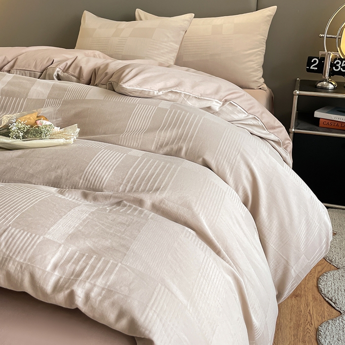 91家纺网 家纺一手货源 找家纺 （总）琪格格纺织 2025新款纯棉轻奢大提花酒店名宿风家纺四件套