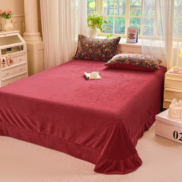 91家纺网 家纺一手货源 找家纺 （总）斯卡诺家纺 2025小清新加厚高克重牛奶绒四件套网红直播爆款