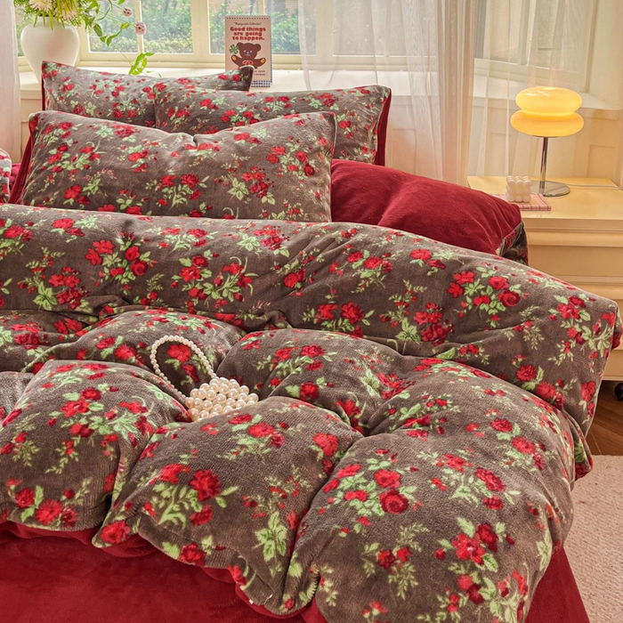 91家纺网 家纺一手货源 找家纺 （总）斯卡诺家纺 2025小清新加厚高克重牛奶绒四件套网红直播爆款