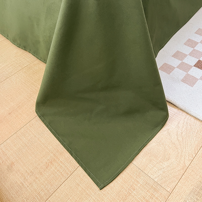 91家纺网 家纺一手货源 找家纺 琪格格纺织 2025新款纯棉华夫格极简宅寂风四件套 泡泡纱橄榄绿