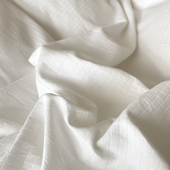 91家纺网 家纺一手货源 找家纺 琪格格纺织 2025新款纯棉轻奢大提花酒店名宿风家纺四件套 原棉小提花本白