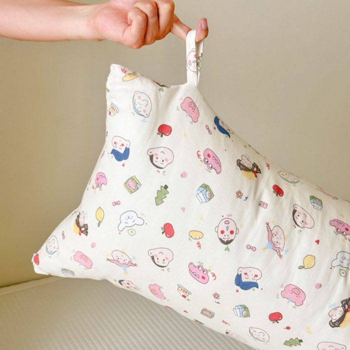 91家纺网 家纺一手货源 找家纺 北鸣有鱼枕芯馆 2025新款漫画家系列A类全棉双层纱巨无霸抱枕 漫画家系列-别梦蓝抱枕芯+枕套