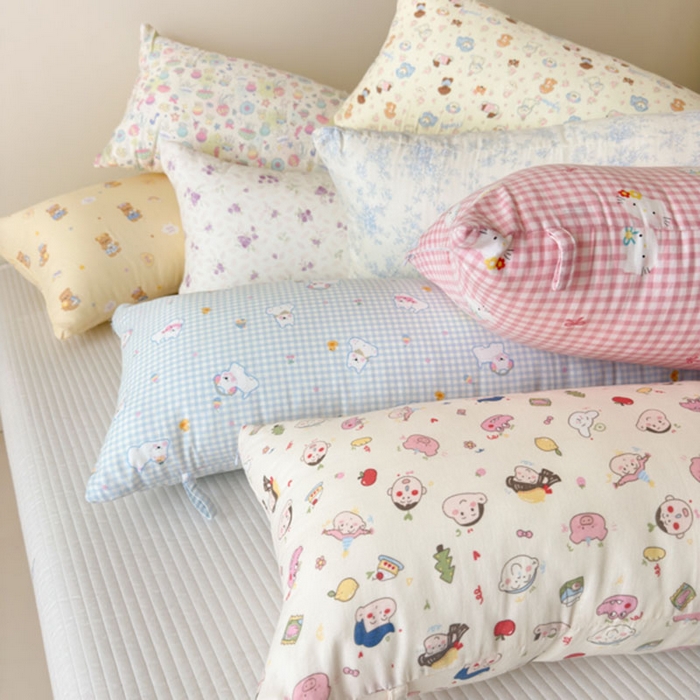 91家纺网 家纺一手货源 找家纺 北鸣有鱼枕芯馆 2025新款漫画家系列A类全棉双层纱巨无霸抱枕 漫画家系列-别梦蓝抱枕芯+枕套