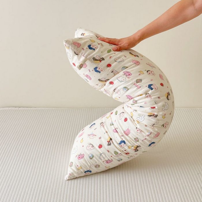 91家纺网 家纺一手货源 找家纺 北鸣有鱼枕芯馆 2025新款漫画家系列A类全棉双层纱巨无霸抱枕 漫画家系列-别梦蓝抱枕芯+枕套