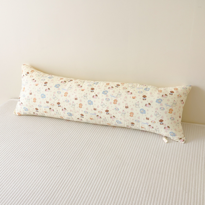 91家纺网 家纺一手货源 找家纺 北鸣有鱼枕芯馆 2025新款漫画家系列A类全棉双层纱巨无霸抱枕 漫画家系列-别梦蓝抱枕芯+枕套