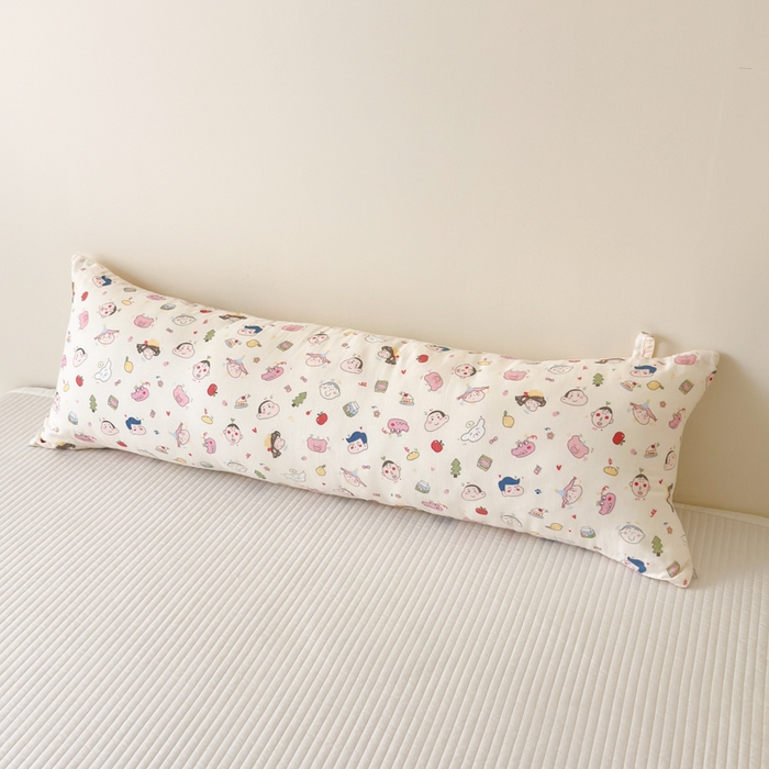 91家纺网 家纺一手货源 找家纺 北鸣有鱼枕芯馆 2025新款漫画家系列A类全棉双层纱巨无霸抱枕 漫画家系列-别梦蓝抱枕芯+枕套