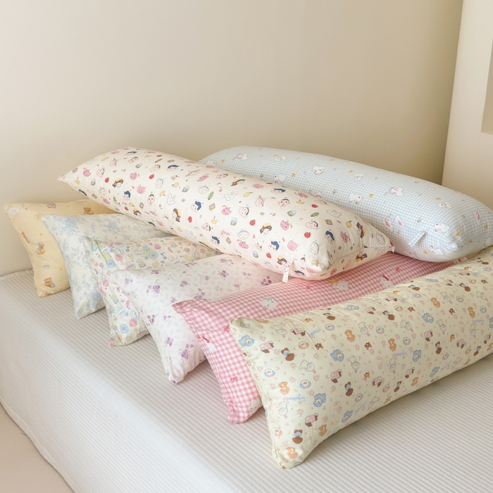 91家纺网 家纺一手货源 找家纺 北鸣有鱼枕芯馆 2025新款漫画家系列A类全棉双层纱巨无霸抱枕 漫画家系列-别梦蓝抱枕芯+枕套