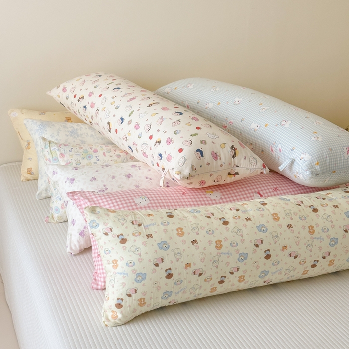 91家纺网 家纺一手货源 找家纺 北鸣有鱼枕芯馆 2025新款漫画家系列A类全棉双层纱巨无霸抱枕 漫画家系列-别梦蓝抱枕芯+枕套