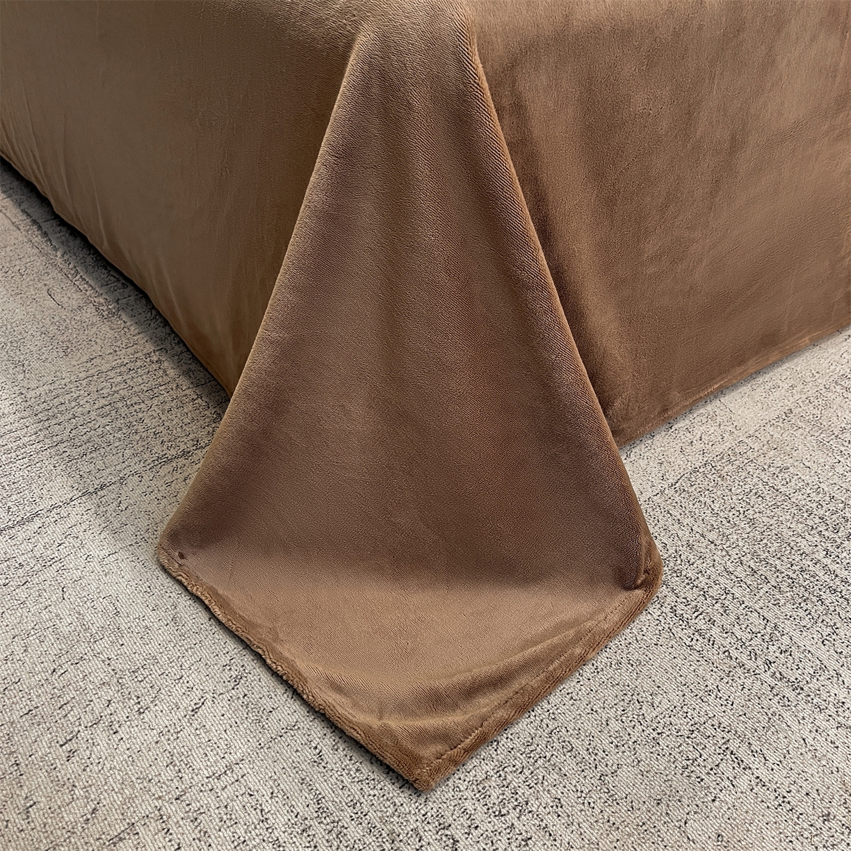 91家纺网 家纺一手货源 找家纺 星座家纺 2025新款牛奶绒雕花四件套 格调-咖