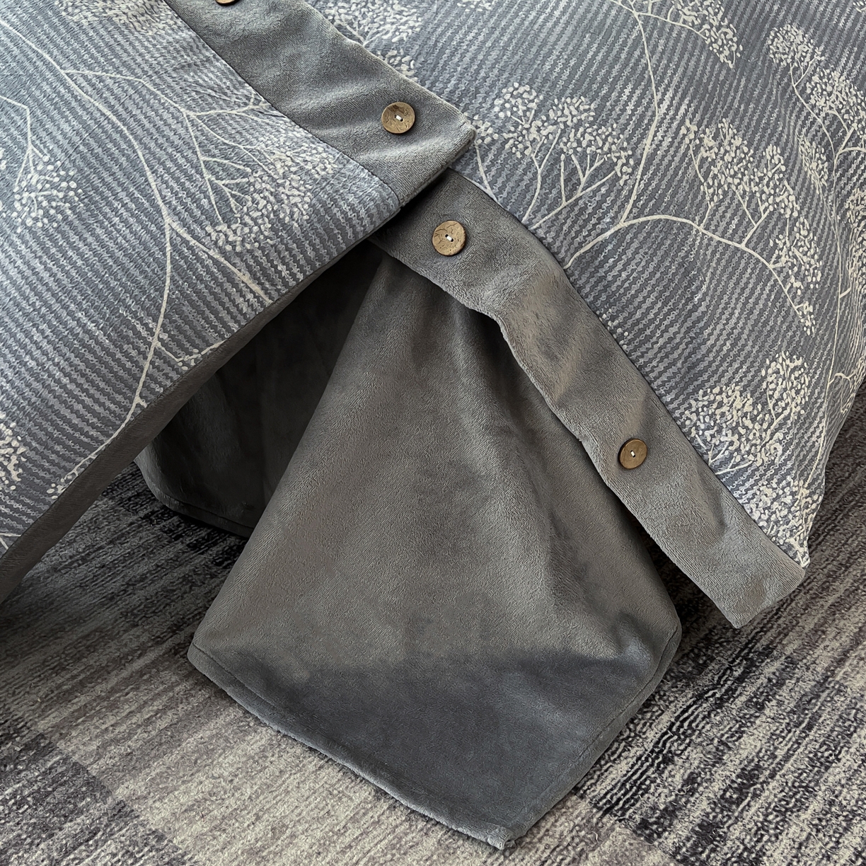 91家纺网 家纺一手货源 找家纺 （总）吾秀家居 2025新款水洗原麻牛奶绒纽扣款四件套