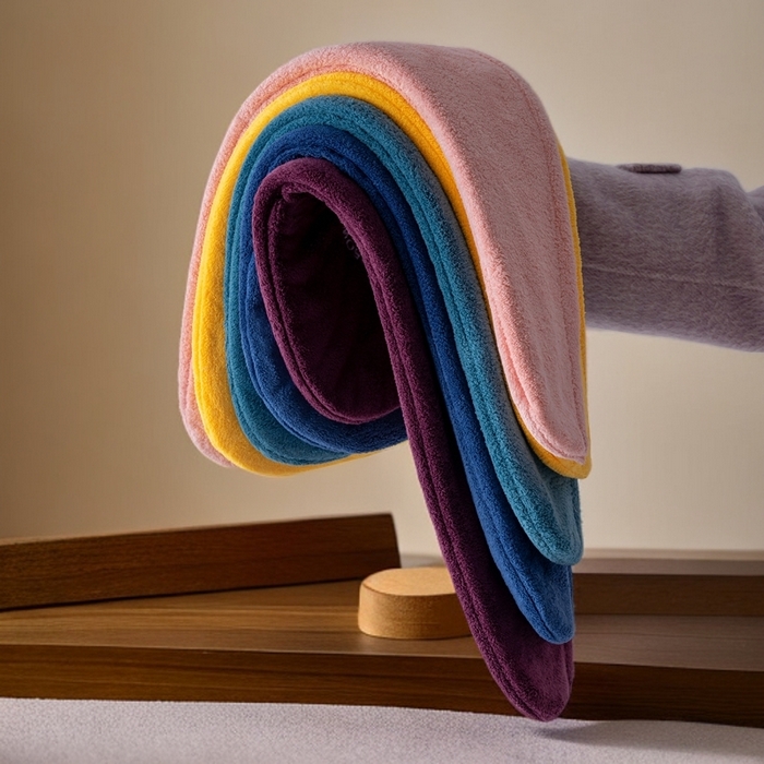 91家纺网 家纺一手货源 找家纺 （总）彩虹毛巾 2025新款电商赠品珊瑚绒干发帽简约时尚刺绣浴帽直播福利包头巾
