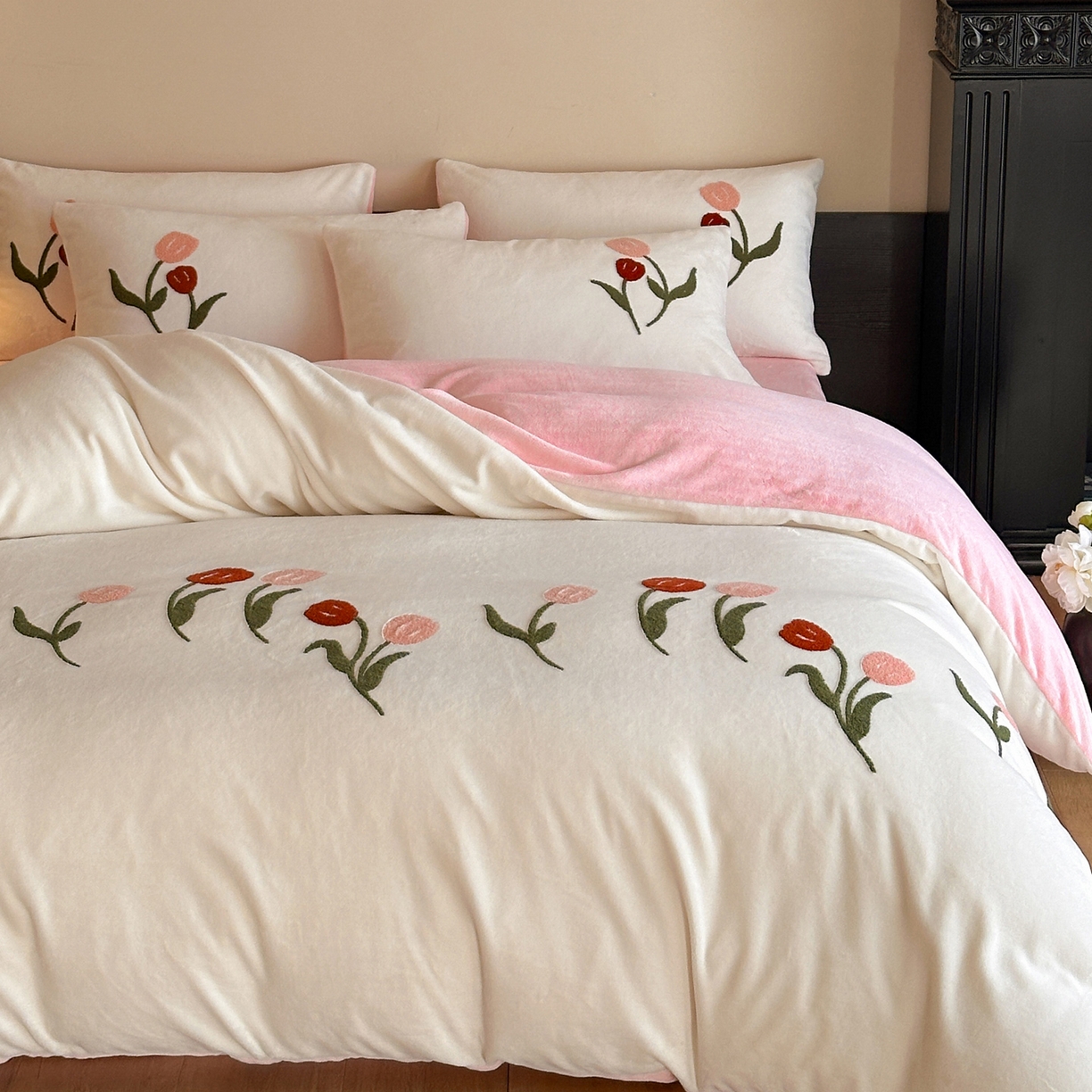 91家纺网 家纺一手货源 找家纺 （总）如一 2025新款田园风毛巾绣牛奶绒四件套