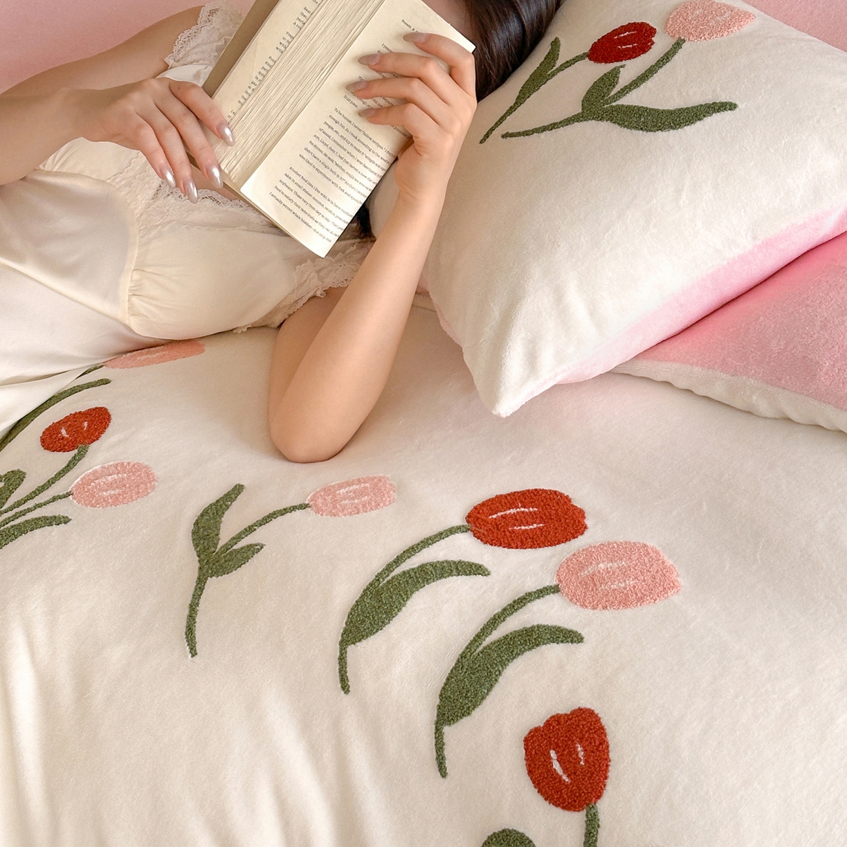 91家纺网 家纺一手货源 找家纺 （总）如一 2025新款田园风毛巾绣牛奶绒四件套