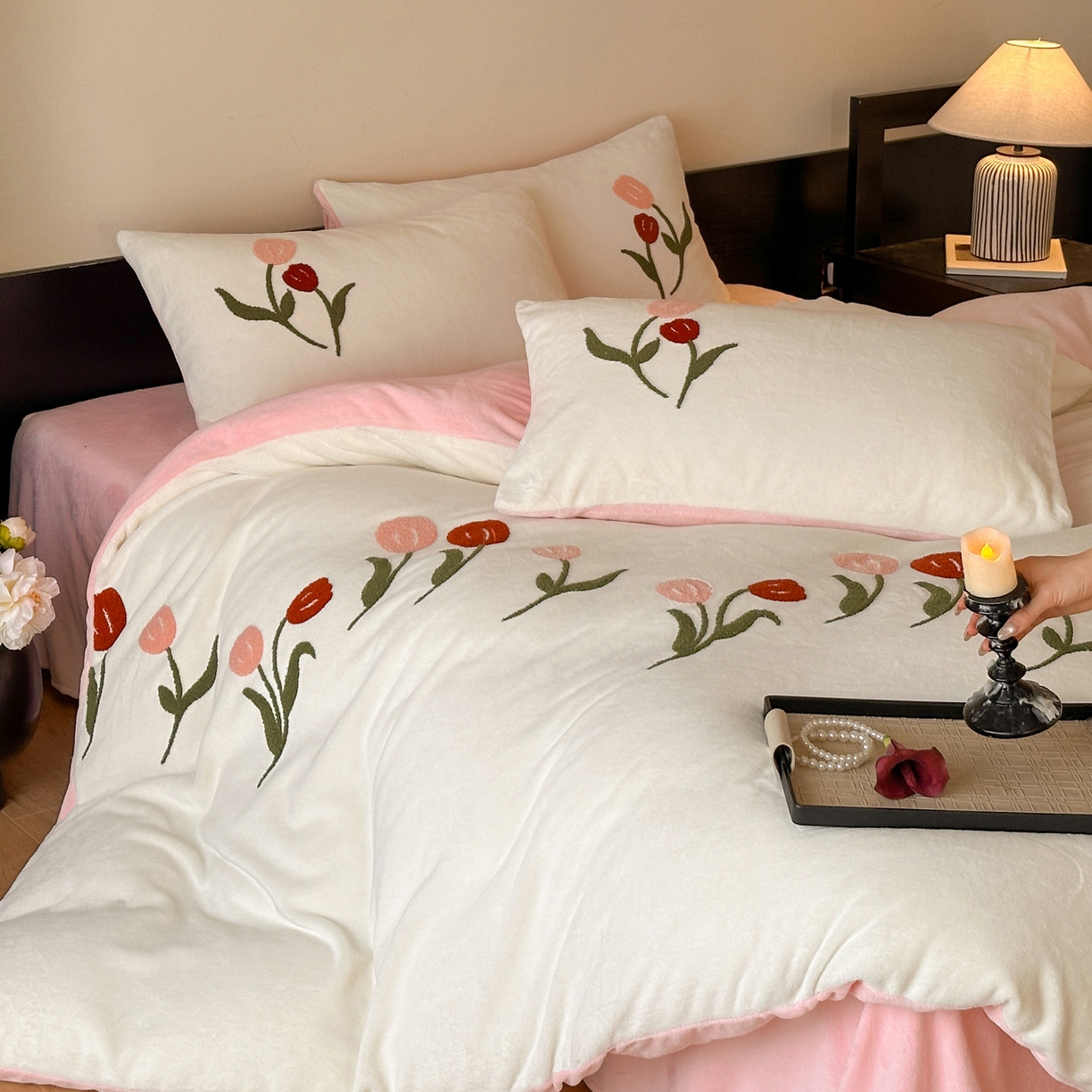 91家纺网 家纺一手货源 找家纺 （总）如一 2025新款田园风毛巾绣牛奶绒四件套