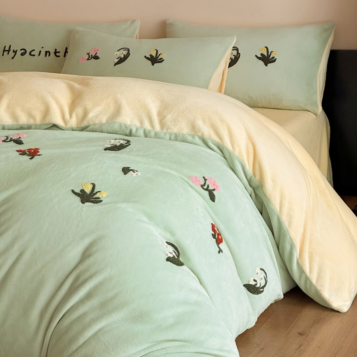 91家纺网 家纺一手货源 找家纺 （总）如一 2025新款田园风毛巾绣牛奶绒四件套