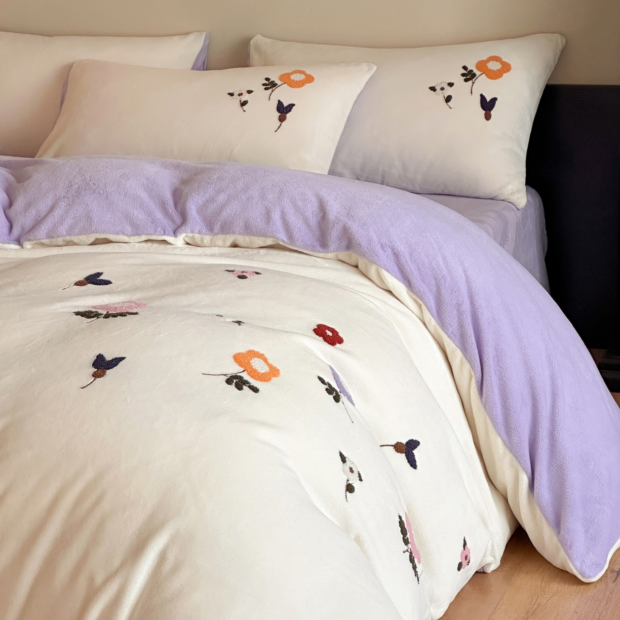 91家纺网 家纺一手货源 找家纺 （总）如一 2025新款田园风毛巾绣牛奶绒四件套