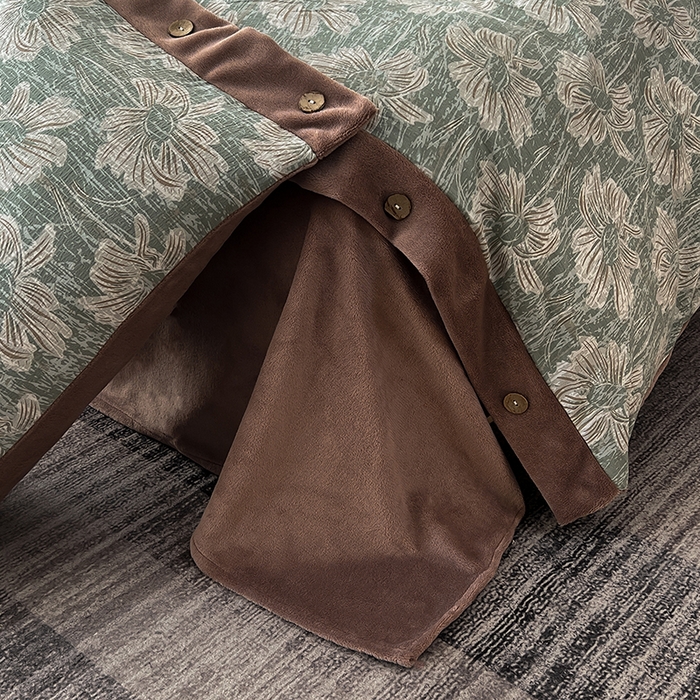 91家纺网 家纺一手货源 找家纺 绒城 2025新款水洗原麻拼牛奶绒四件套麻拼绒四件套纽扣四件套-原麻 原麻-绍华