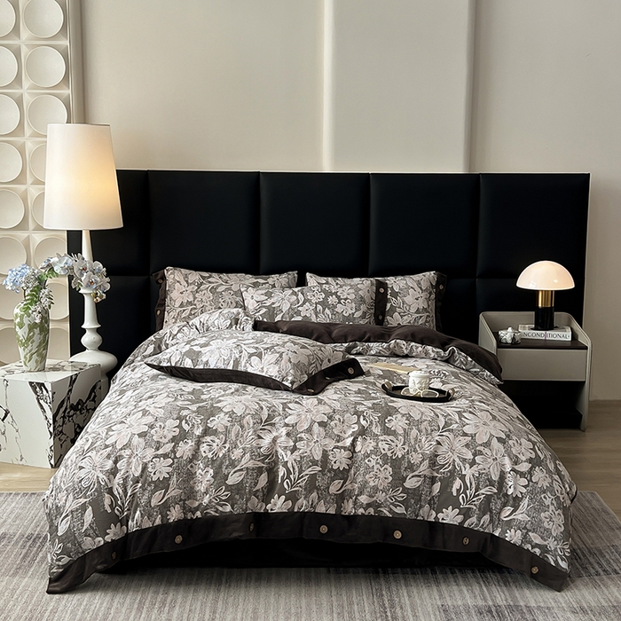 91家纺网 家纺一手货源 找家纺 绒城 2025新款水洗原麻拼牛奶绒四件套麻拼绒四件套纽扣四件套-原麻 原麻-叠影