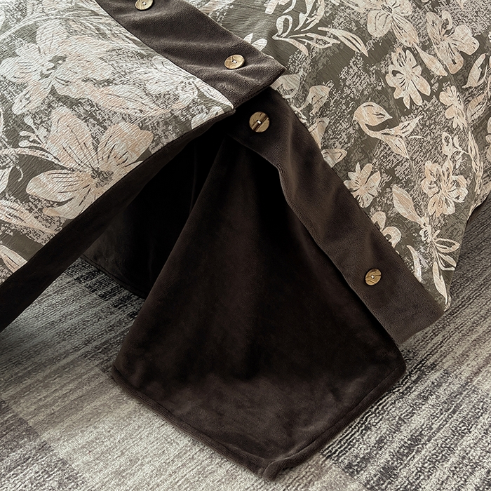 91家纺网 家纺一手货源 找家纺 绒城 2025新款水洗原麻拼牛奶绒四件套麻拼绒四件套纽扣四件套-原麻 原麻-叠影