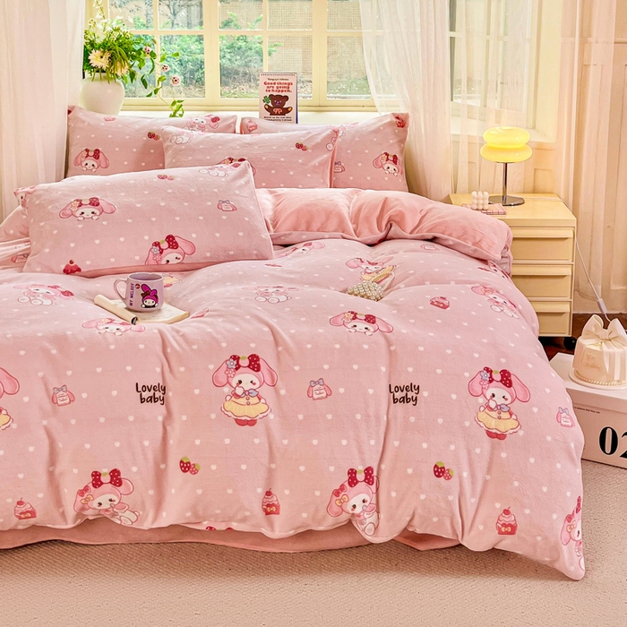 91家纺网 家纺一手货源 找家纺 （总）斯卡诺家纺 2025新款热卖小清新牛奶绒四件套双面绒被套小红书同款