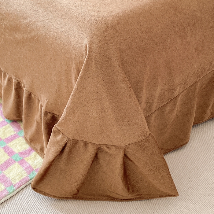 91家纺网 家纺一手货源 找家纺 斯卡诺家纺 2025新款热卖小清新牛奶绒四件套双面绒被套小红书同款 波点小熊