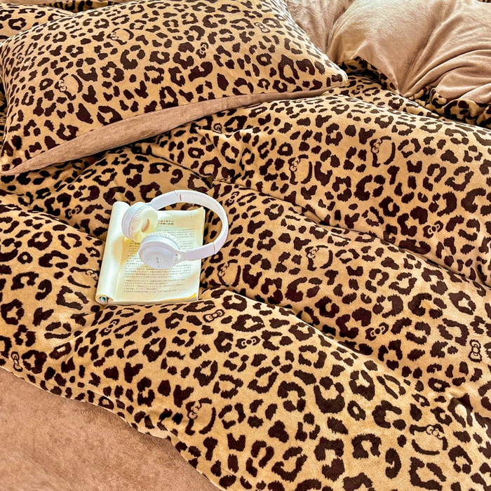 91家纺网 家纺一手货源 找家纺 斯卡诺家纺 2025新款热卖小清新牛奶绒四件套双面绒被套小红书同款 小时代-咖