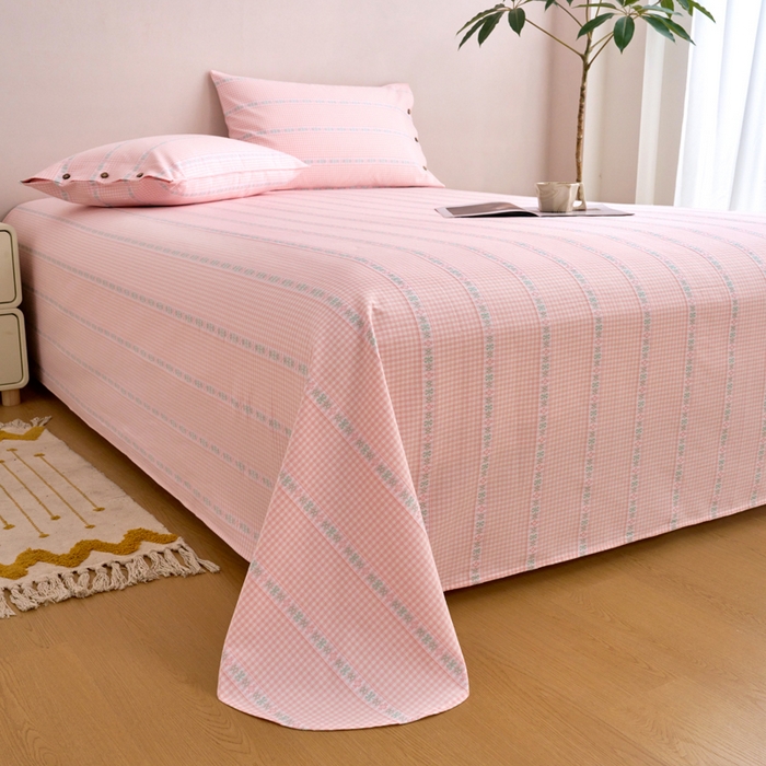 91家纺网 家纺一手货源 找家纺 织雅漫 2025新款非遗加厚全棉色织老粗布床单款-梵高向日葵 梵高双花粉