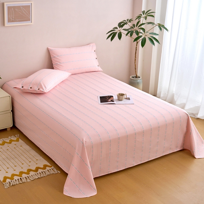 91家纺网 家纺一手货源 找家纺 织雅漫 2025新款非遗加厚全棉色织老粗布床单款-梵高向日葵 梵高双花粉