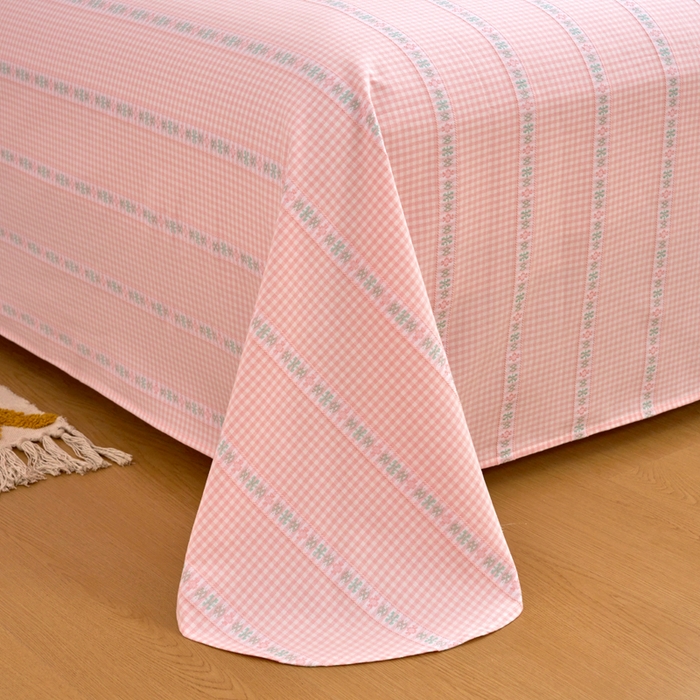 91家纺网 家纺一手货源 找家纺 织雅漫 2025新款非遗加厚全棉色织老粗布床单款-梵高向日葵 梵高双花粉