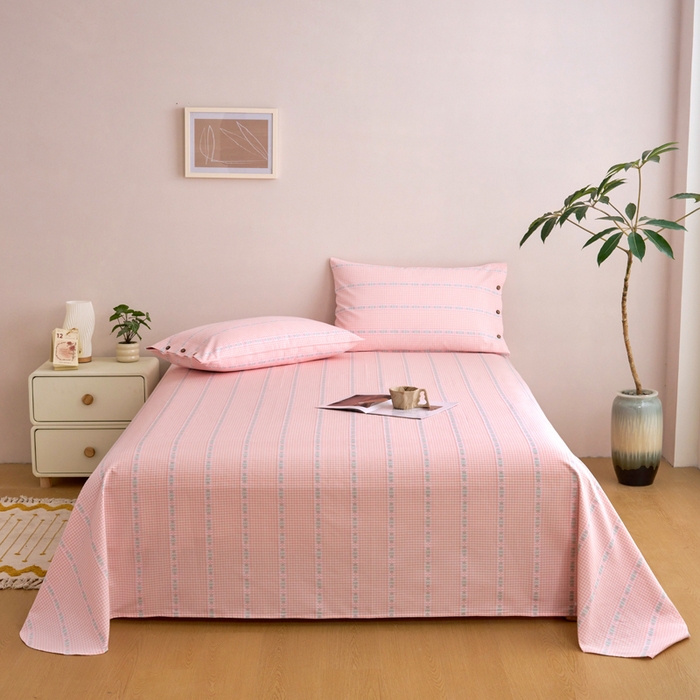 91家纺网 家纺一手货源 找家纺 织雅漫 2025新款非遗加厚全棉色织老粗布床单款-梵高向日葵 梵高双花粉