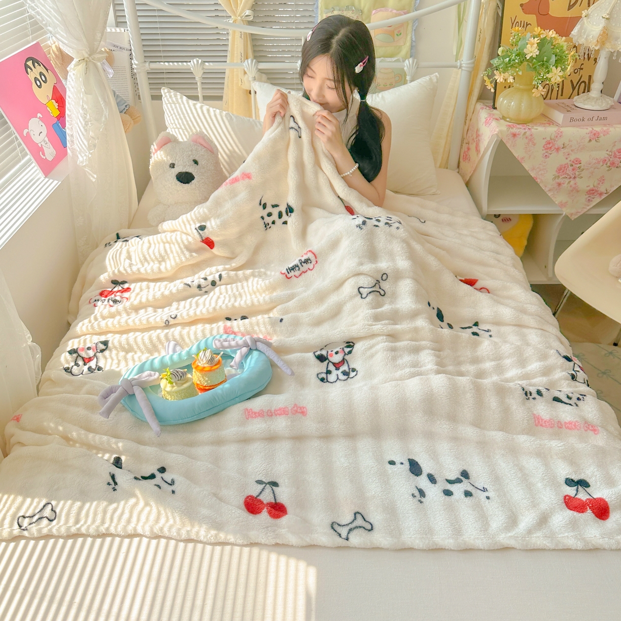 91家纺网 家纺一手货源 找家纺 （总）韩巢家纺 2025新款高克重泡泡绒毛毯多功能牛奶绒毯子支持跨境电商