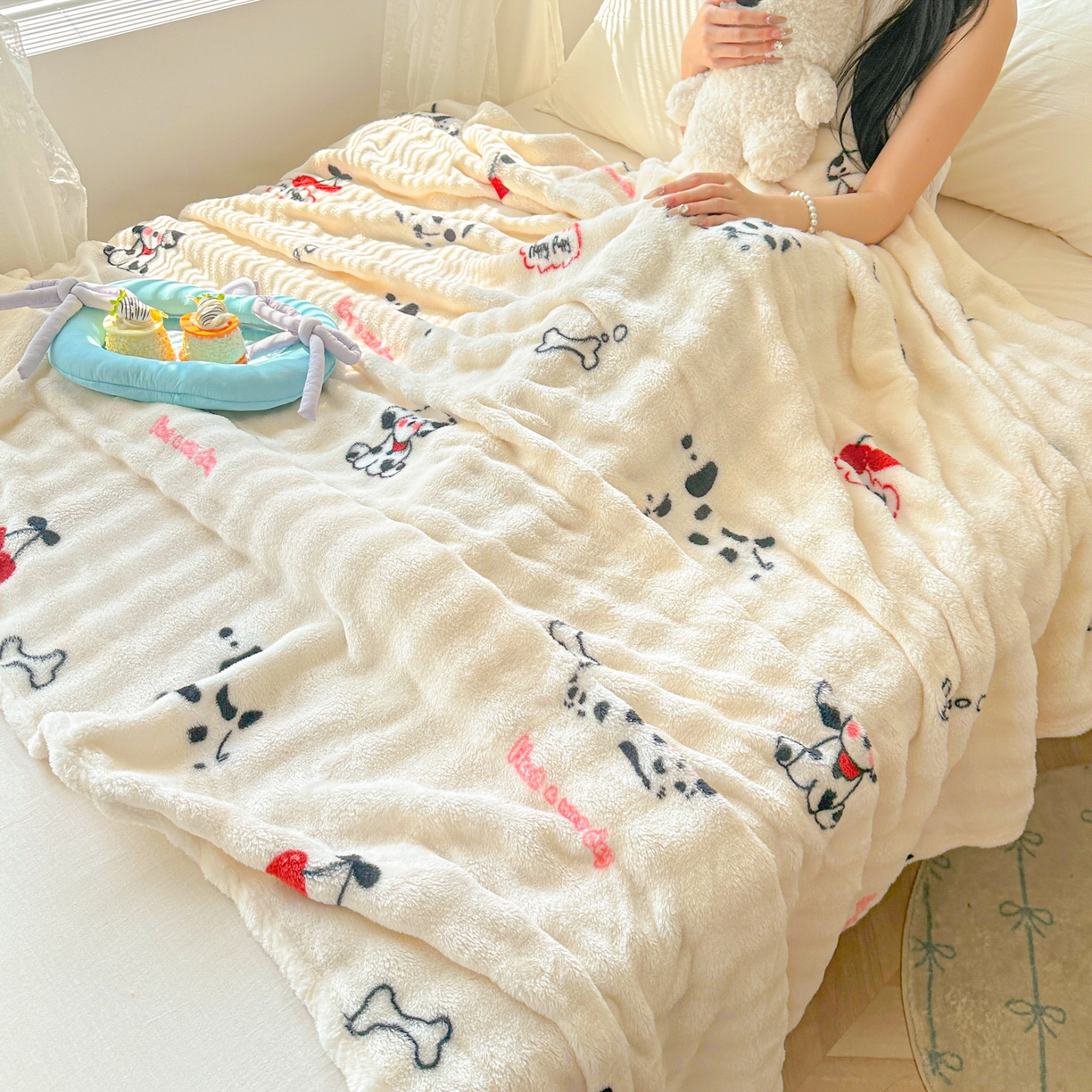 91家纺网 家纺一手货源 找家纺 （总）韩巢家纺 2025新款高克重泡泡绒毛毯多功能牛奶绒毯子支持跨境电商