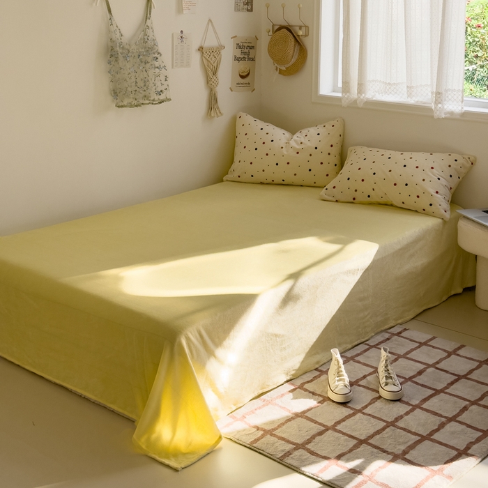 91家纺网 家纺一手货源 找家纺 小叮当家纺仓储工厂店 买家秀 爆款花型2025新款秋冬保暖高克重牛奶绒小清新印花四件套系列-风格一 布丁波波