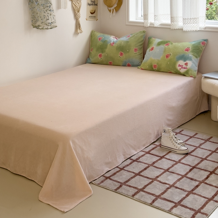 91家纺网 家纺一手货源 找家纺 小叮当家纺仓储工厂店 买家秀 爆款花型2025新款秋冬保暖高克重牛奶绒小清新印花四件套系列-风格一 粉粉郁金